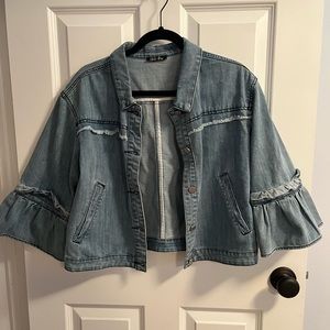 Charlie Moss Cropped Denim Jacket, size Small